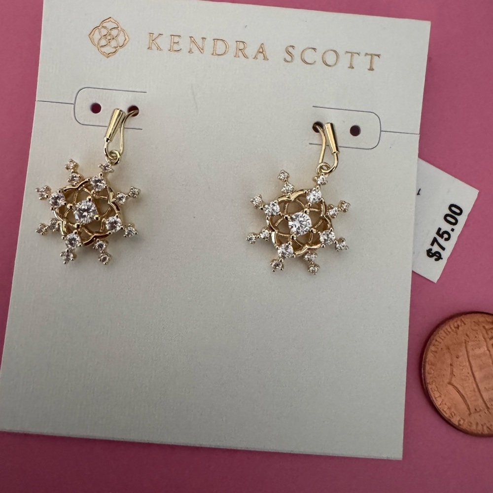 Kendra Scott Gold Snowflake Earrings